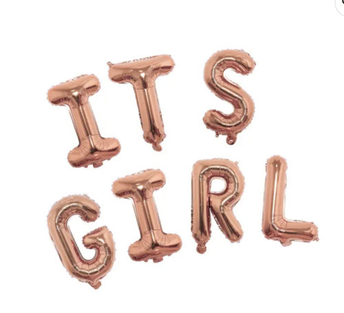Набір надувних куль для ґендерної вечірки, виписки з пологового будинку, фотосесії IT S GIRL 81 см. Рожевий, фото 1