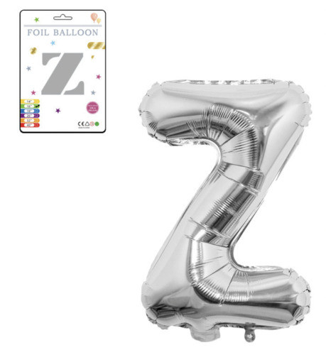 Фольгована надувна куля букви, буква Z, срібло, 81 см