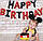 Набір фольгованих кульок надувних для створення композиції Happy Birthday. Червоно-чорний, фото 5