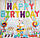 Набір фольгованих кульок надувних для створення композиції Happy Birthday. Різнобарвні матові, фото 4