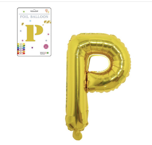Фольгована надувна куля букви, буква P, золото, 81 см