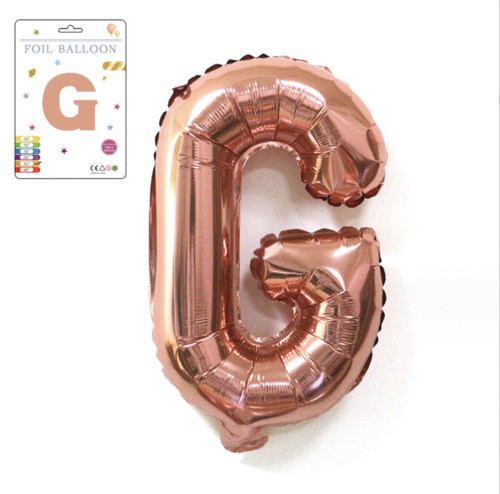 Фольгована надувна куля букви, буква G, рожева, 40,5 см