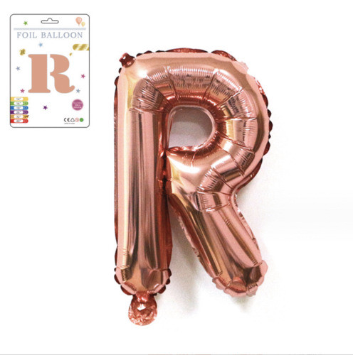 Фольгована надувна куля букви, буква R, рожева, 40,5 см