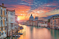 Алмазная мозаика "Закат в Венеции", картина стразами, 40*30 см