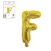 Фольгована надувна куля букви, буква F, золото, 81 см