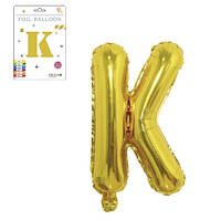 Фольгированный надувной шар буквы, буква K, золото, 32 дюйма (81 см)