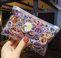 Комплект резинок для волосся, 100 шт/уп. Яскраві тони