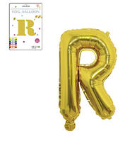 Фольгированный надувной шар буквы, буква R, золото, 32 дюйма (81 см)