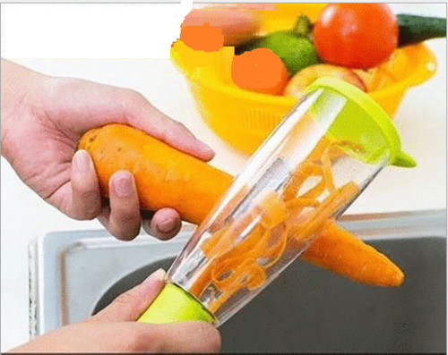 Овочечистка з контейнером для очищення, шкірки Easy Peeler, для чищення овочів, фруктів, кухонна овочечистка