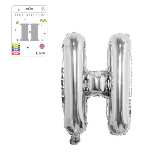 Фольгована надувна куля букви, буква H, срібло, 81 см