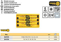 Набор отверток для точных работ РН CrV 6 штук Польща VOREL-64553