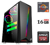 Новый игровой ПК Dtop Gaming R558 Tower / AMD Ryzen 5 5500 (6 (12) ядер по 3.6 - 4.2 GHz) / 16 GB DDR4 / 480