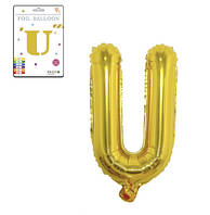 Фольгированный надувной шар буквы, буква U, золото, 32 дюйма (81 см)