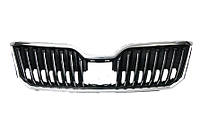 Решетка радиатора Skoda Superb 2013-2015 черн.с хром.рамкой (пластик ABS)
