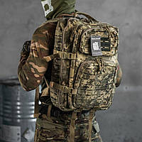 Рюкзак 35 л "Single Sword" с системой Molle / Ранец с встроенным карманом для гидропакета пиксель