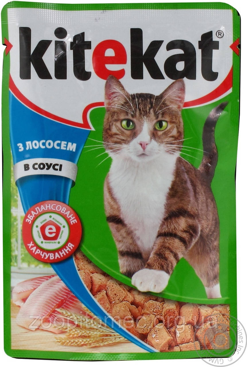 Кітікет Kitekat пауч вологий корм для котів лосось в соусі, 100 г