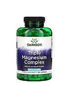 Swanson, triple magnesium complex, магний 400 мг, комплекс з потрійним магнієм, 400 мг, 300 капсул