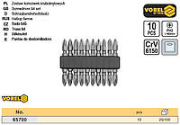 Набор биты Польша насадки двухсторонние PH2х60 мм CrV 10 штук VOREL-65700