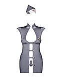 Еротичний костюм стюардеси Obsessive Stewardess 3 pcs costume grey S/M (м'ята упаковка!!!!, фото 6