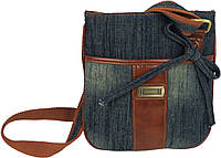 Джинсова сумка на плечо Fashion jeans bag 8079  Темно-синя