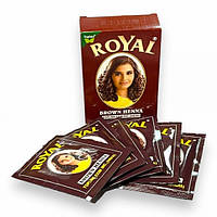 Хна для волос Индийская Натуральная Royal Henna Brown Коричневая 6 шт