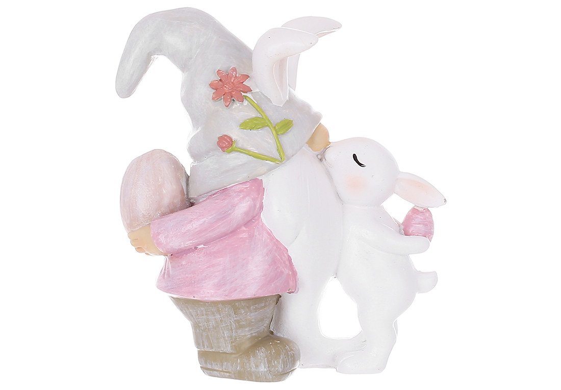 Декоративна статуетка Гномік з кроликом, 9см - 6 шт УПАКОВКА ТОВАР ВІД ВИРОБНИКА