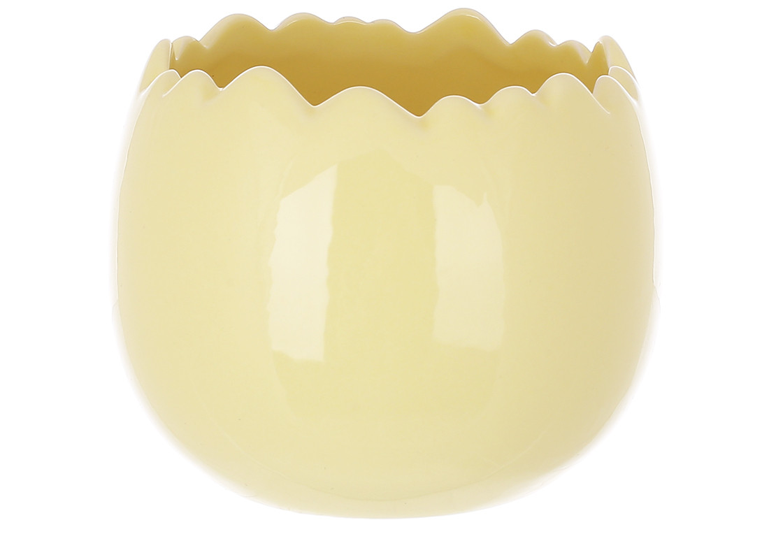 Кашпо порцелянове у формі яйця D11*9см, колір - жовтий - 6 шт УПАКОВКА ТОВАР ВІД ВИРОБНИКА