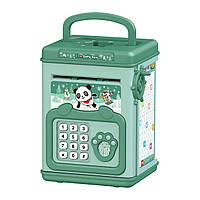 Скарбничка-сейф дитяча з кодовим замком та відбитком пальця, зелений