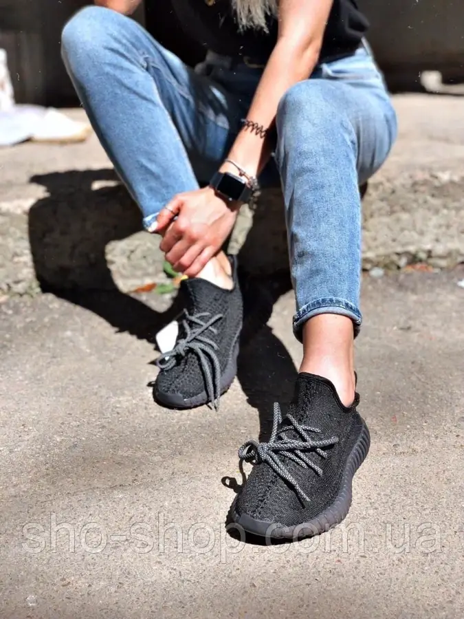 Кросівки Adidas Yeezy 350 v2 BLACK (full ref)