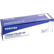 Плоскі батарейки 3V у вигляді таблетки Toshiba CR 2025 на блістері 5 шт 588891/60152702 в упаковці 10 шт, фото 2
