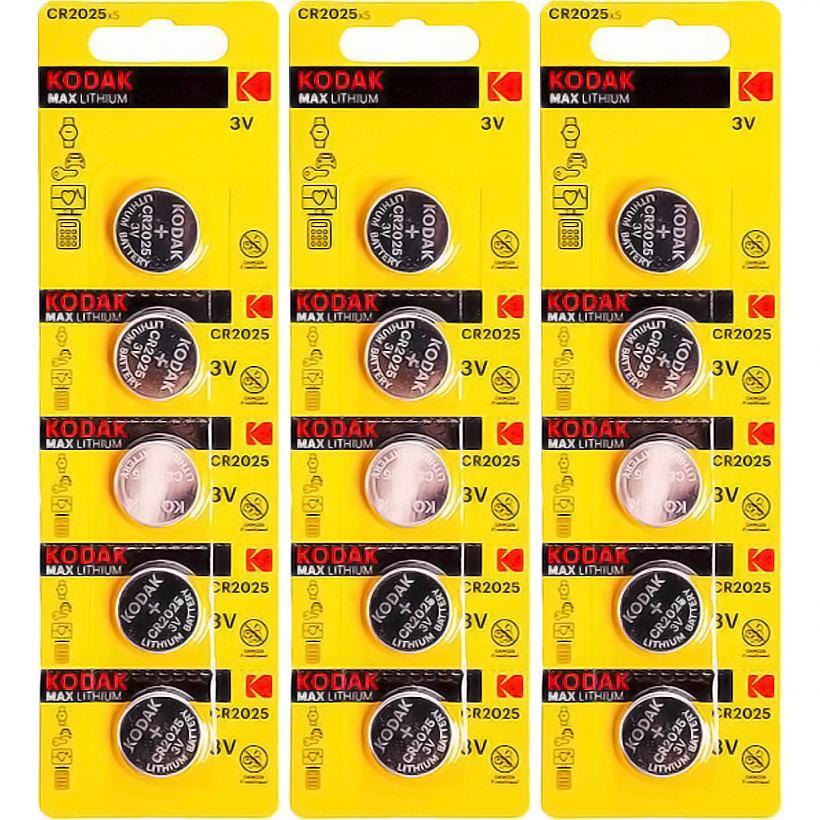 Плоскі батарейки 3V у вигляді таблетки Kodak max CR 2025 на блістері 5 шт 411560/30411562 в упаковці 20 шт