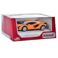 Инерционная машинка Lamborghini Sian FKP 37 Kinsmart KT5431W металлическая Оранжевый , Лучшая цена