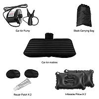 Надувной матрас для заднего сиденья в автомобиле черного цвета с встроенным насосом и отдельной Лучшая цена на