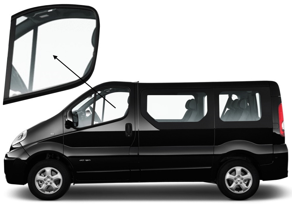 Бічне скло Nissan Primastar 2001-2013 передніх дверей ліве, фото 1