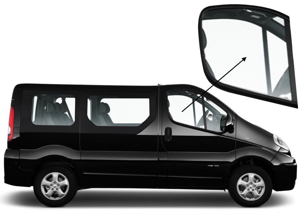 Бічне скло Nissan Primastar 2001-2013 передніх дверей праве, фото 1