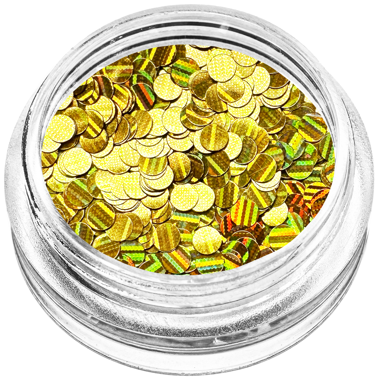 Конфеті кружечки для декору, золота голограма середні