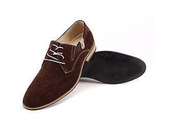 Чоловічі туфлі з коричневого замшу 41 45 розмір