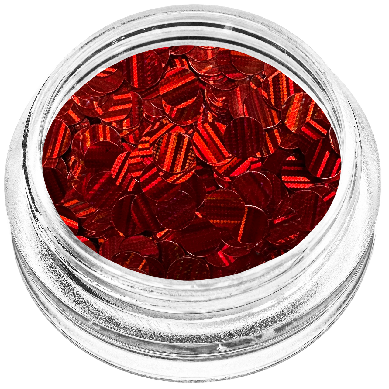 Кружечки конфеті для декору, червона голограма великі