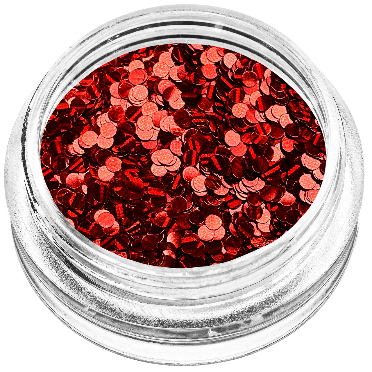 Кружечки конфеті для декору, червона голограма дрібні