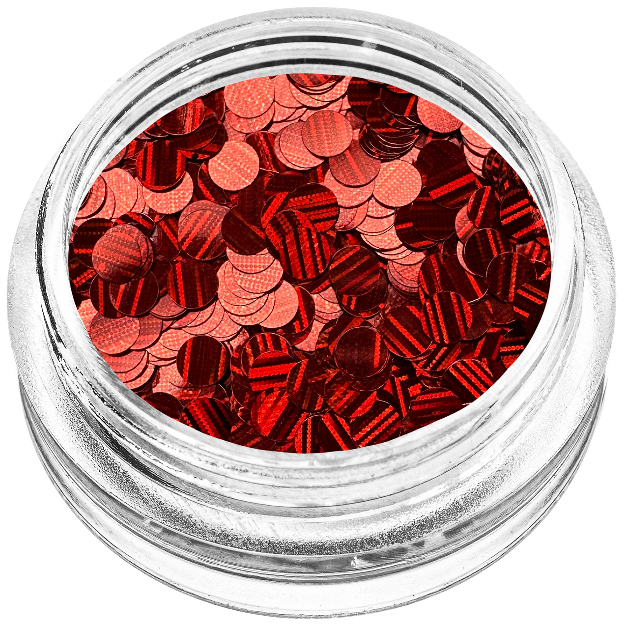 Кружечки конфеті для декору, червона голограма середні