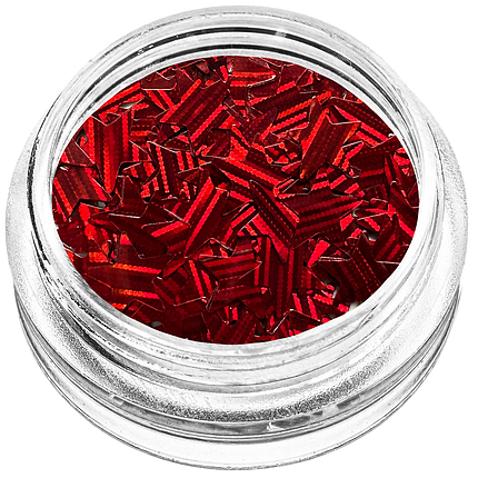 Зірочки конфеті для декору, червона голограма великі, фото 1