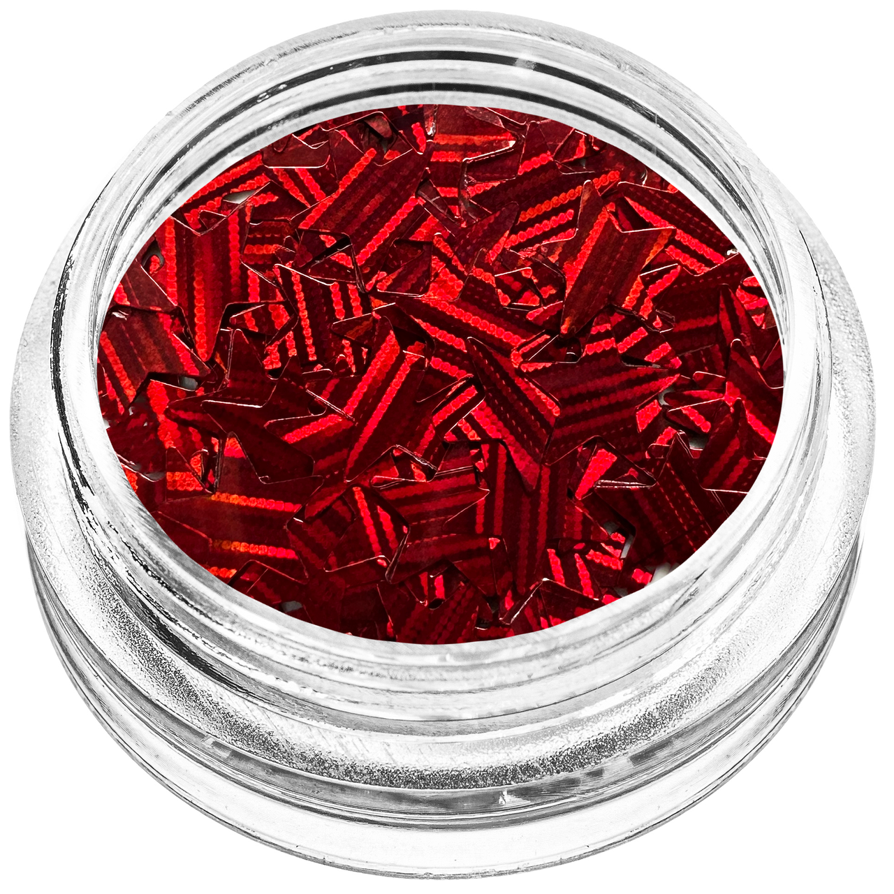 Зірочки конфеті для декору, червона голограма великі