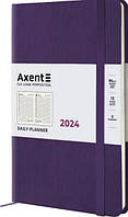 Ежедневник Axent Partner Lines 2024 14.5х21 см пурпурный