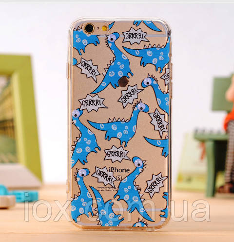 Силіконовий чохол "Дракончики" з бігаючими очима для Iphone 5/5S