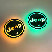 Світлодіодне інтелектуальне підсвічування підсклянника з логотипом JEEP (Джип) RGB, фото 4