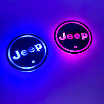 Світлодіодне інтелектуальне підсвічування підсклянника з логотипом JEEP (Джип) RGB, фото 6