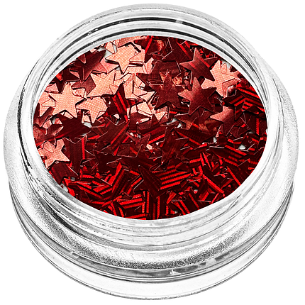 Зірочки конфеті для декору, червона голограма дрібні, фото 1