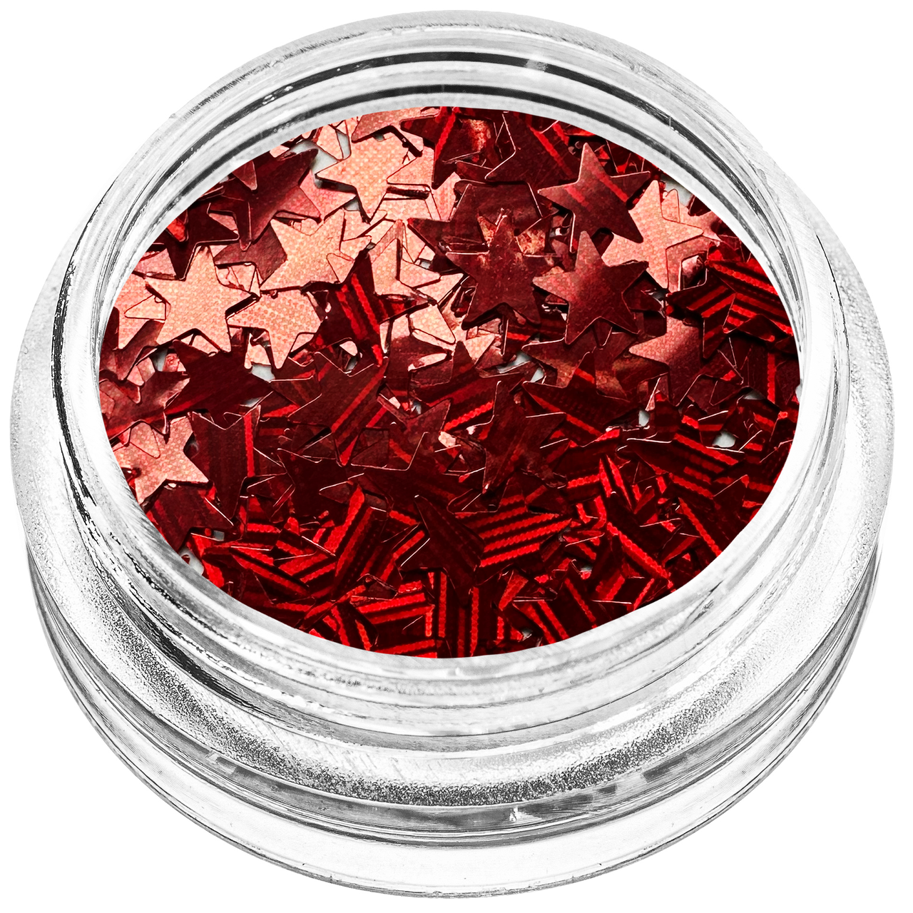 Зірочки конфеті для декору, червона голограма дрібні