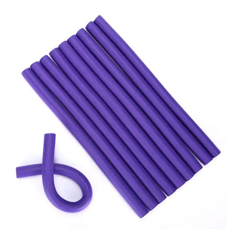 Бігуді-папільйотки гнучкі гумові без липучки 10х240 мм №6 фіолетові (упаковка 10 шт)