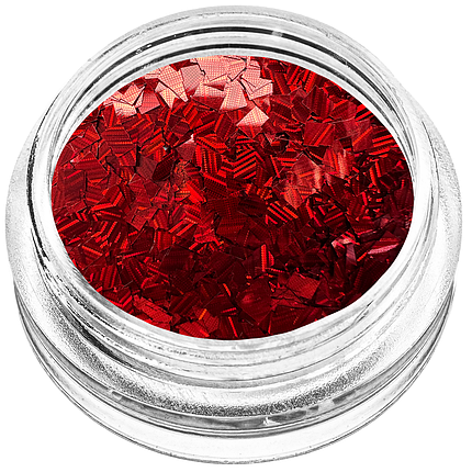 Конфеті прямокутники для декору червона голограма дрібні, фото 1